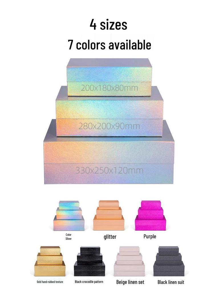 High-End Lipstick Gift Box - One-Piece Folding Laser Packaging, Magnetic Closure.