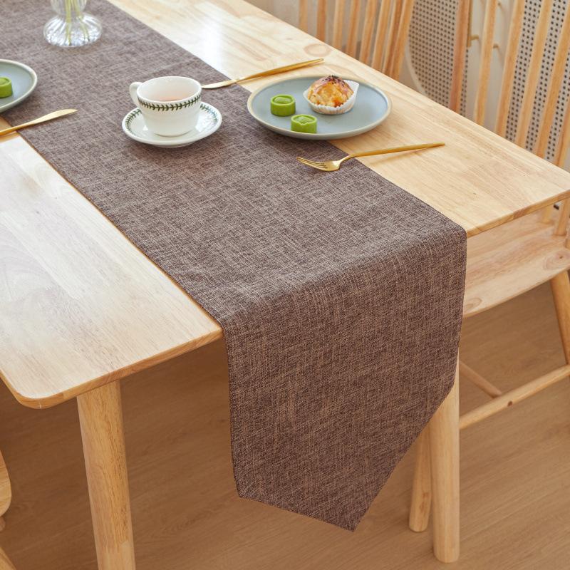 Solid Color Quality Linen Table Runner Simple Modern Rectangular Household Coffee Table Multicolor Table Cloth Bed Flag 30X180cm