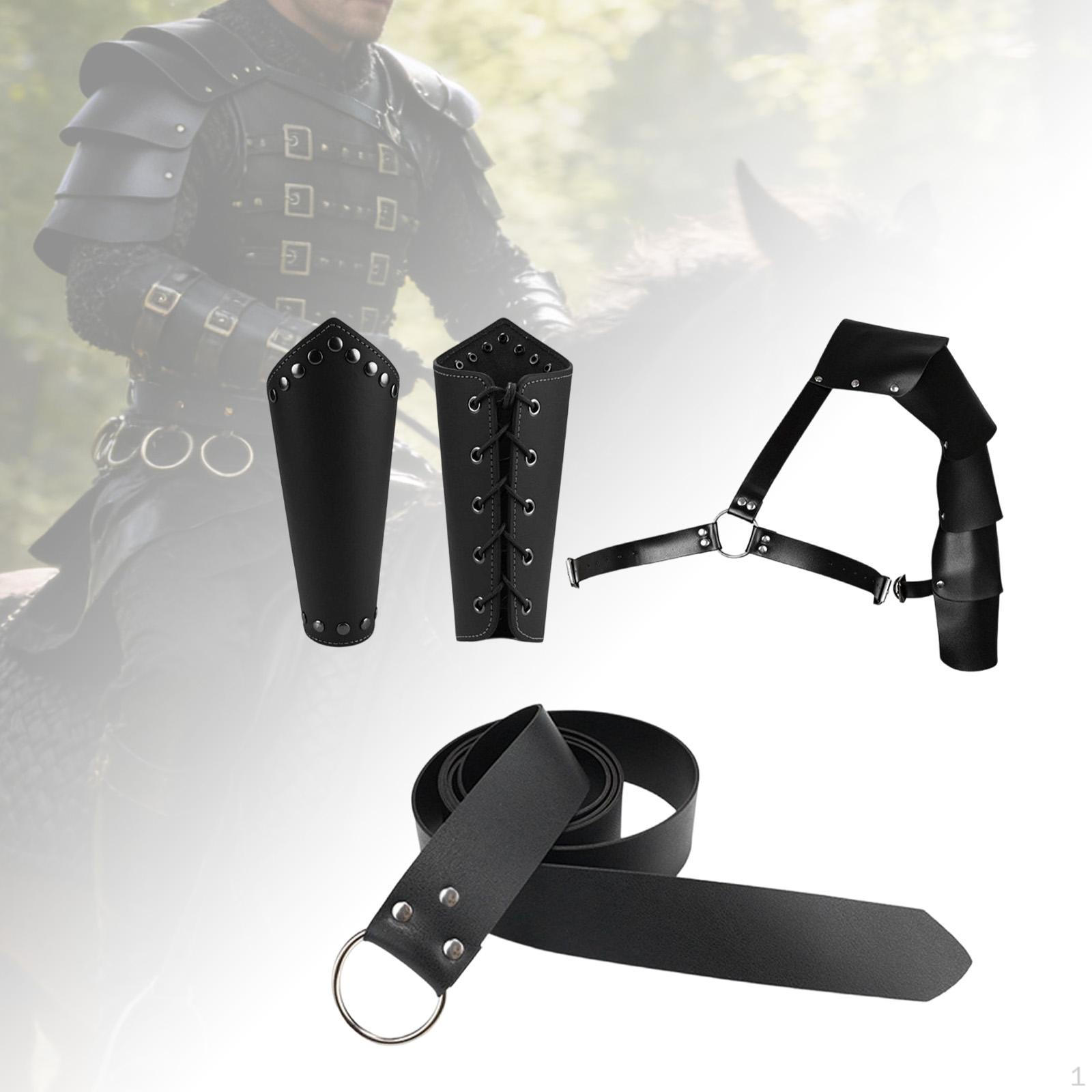Medieval Knight Costume Accessories Pirate Cosplay for Daily Masquerades Black Belt