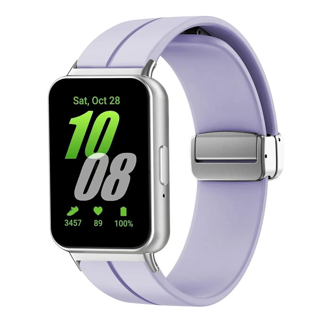 Cinturino in Silicone per Samsung Galaxy Fit3 Cinturino per Orologio Fibbia Magnetica Braccialetto Sostituzione Correa