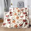 1pc Christmas Winter Holiday Patterned Blanket Festive Gingerbread Men, Hot Chocolate Mugs, Perfect for Home Decor .W083