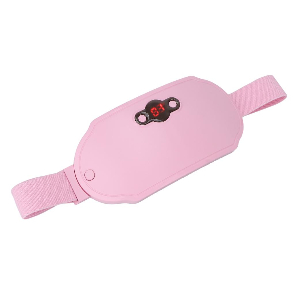 Electric Waist Massage Belt Temperature Adjustable Hot Compress Menstrual Vibration Heated Waist Belt (Pink)