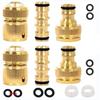 Strong Brass Hose Adapters Universal Quick Connection Couplers for Faucets Garden Hoses & Washing Machine Tubes