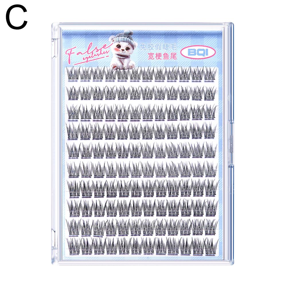 10 Rows Large Capacity Glue-free False Eyelashes Single Cluster 10-12MM C-curled Natural Self-adhesive False Eyelashes