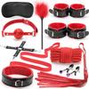 Adult Adult Plush 10 Piece Set  Women's Leather Handcuffs  Couple Flirting  Binding  Bondage  Alternative Sex Toys