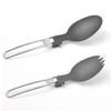 Aluminiowa Składana Łyżka i Łyżkowidelec Składany Zestaw Przyborów Kempingowych na Kemping Piesze Wycieczki