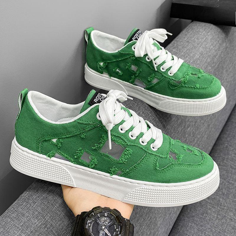 Fashion Canvas Male Shoe Non Slip Wear To Work Korean Style Men's Casual Shoes Walking Elegant Breathable Classic Original Sale Sneakers