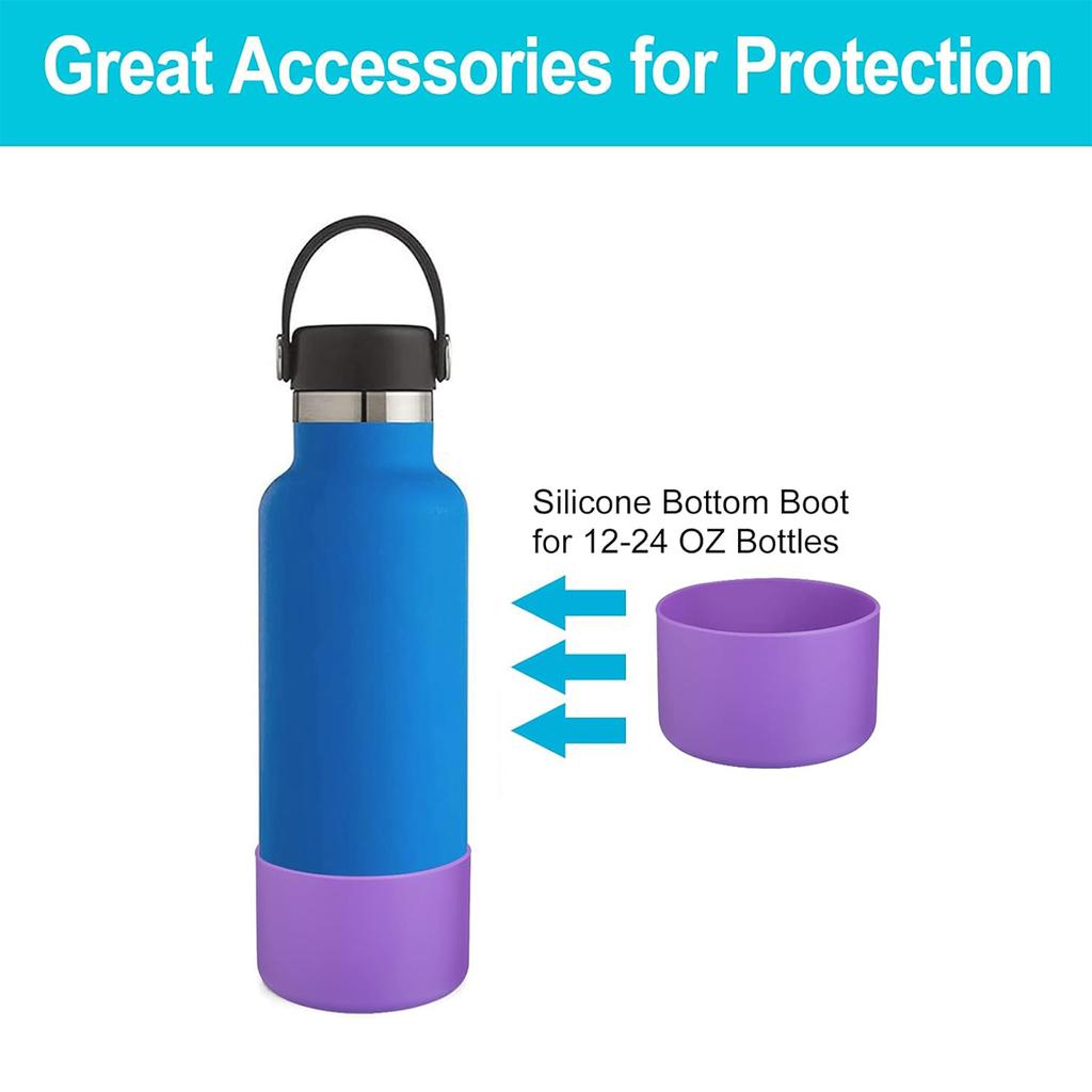 Silicone Bottom Boot for Wide Mouth Water Bottles – Fits 12-40oz Tumblers Shock-Absorbing Anti-Slip Base Cover Protective Sleeve
