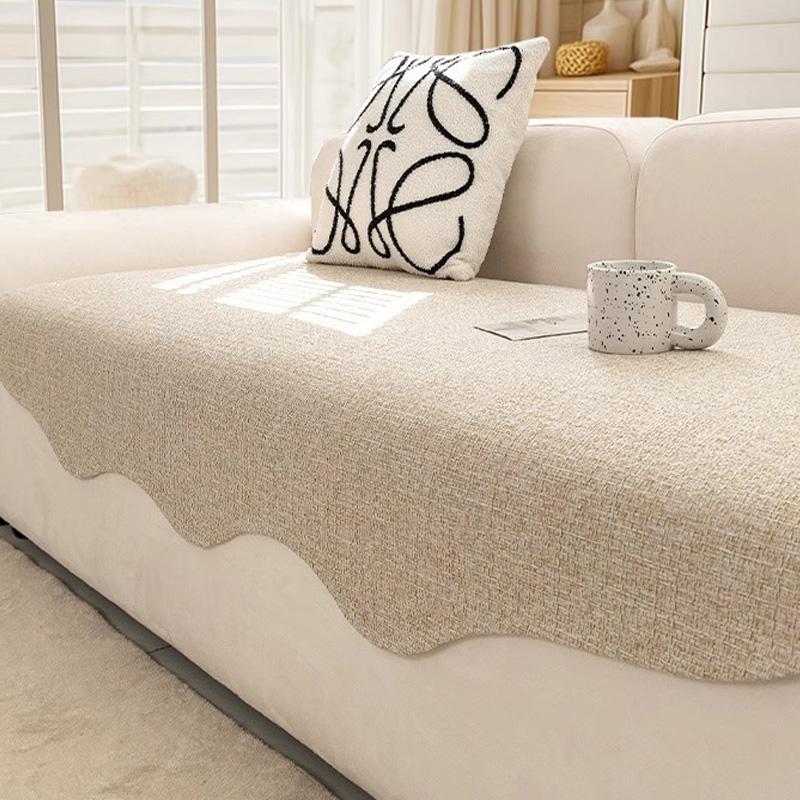 Chenille Fabric Sofa Cushion for Living Room Special Shape Non-slip Couch Cover L Shaped Sofa Towel Seat Pad Protection Cover