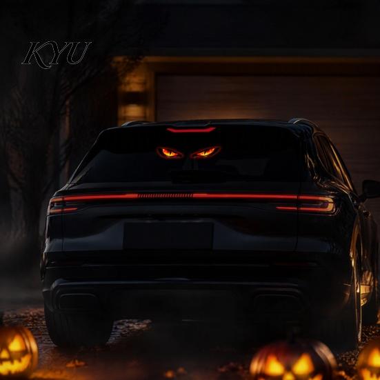 High Temperature Resistant Car Lamp Solar Demon Eye Window Light, Wireless LED Atmosphere Automotive Safety Warning System with Suction Cup
