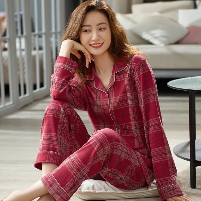 Spring and Autumn Women Can Wear Cotton Long-sleeved Pajamas 1011 New Autumn Women's Internet Celebrity Style Loungewear