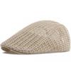 Summer Thin Crochet Hat Casual Newsboy Cap Fashion Sun Visor Flat Hat  Women Men