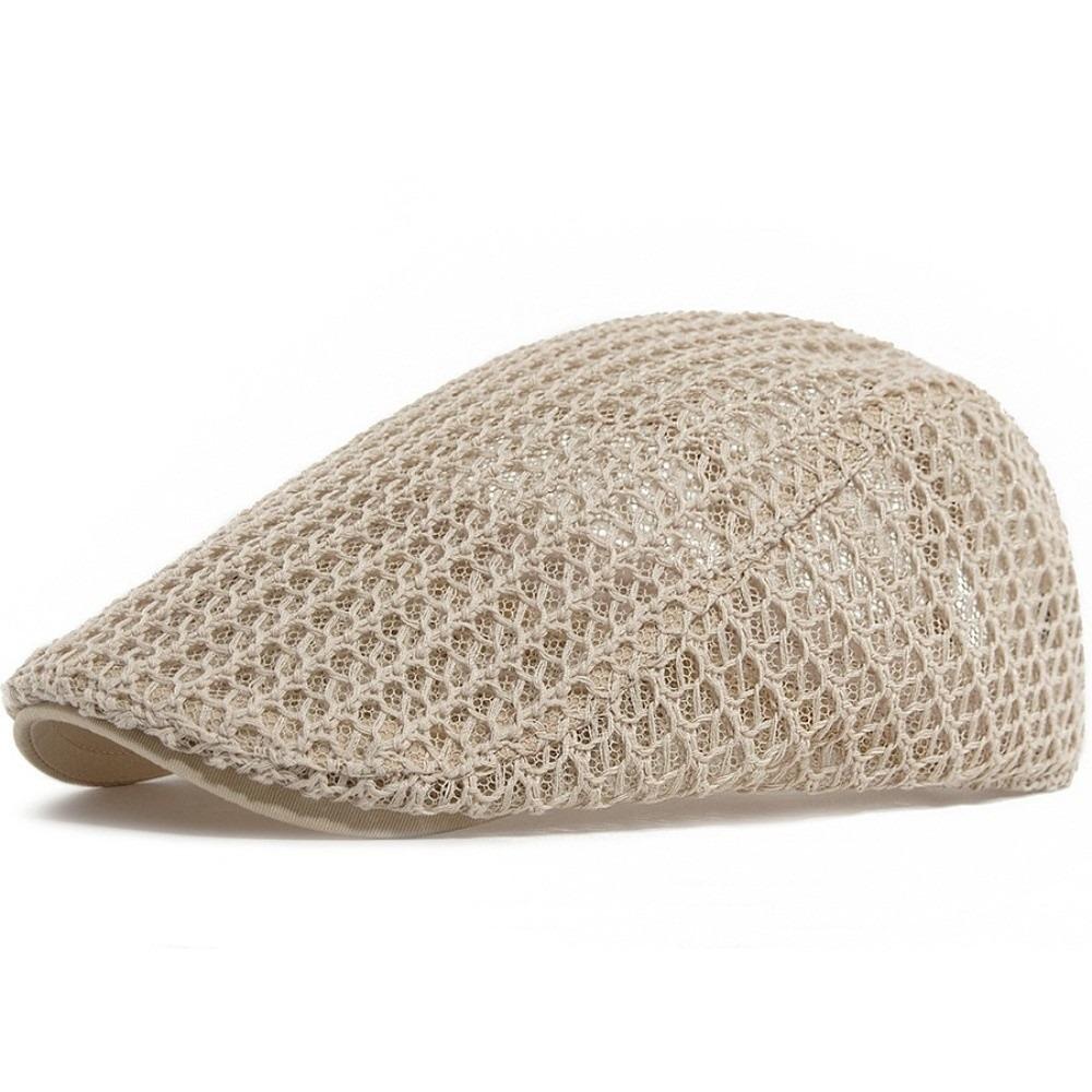 Summer Thin Crochet Hat Casual Newsboy Cap Fashion Sun Visor Flat Hat Women Men