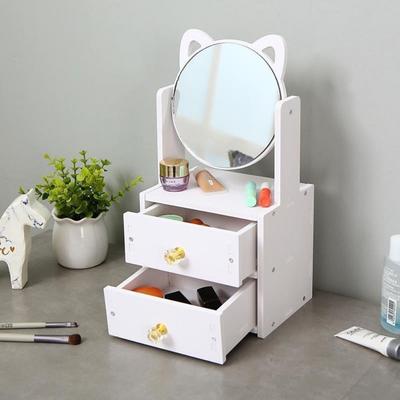 Nuevo Espejo de Maquillaje para el Hogar Tipo Cajón de Escritorio Caja de Almacenamiento para Cosméticos Estante Multifuncional para Cuidado de la Piel y Labiales Kit de Herramientas de Maquillaje