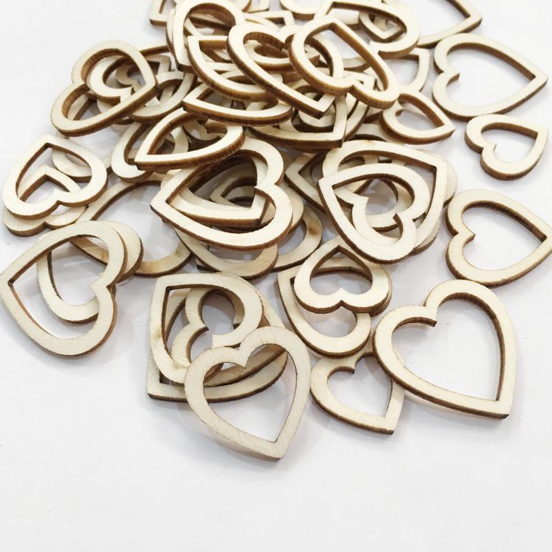 Eco-friendly Natural Wood Hollow Peach Heart Craft - Creative Style