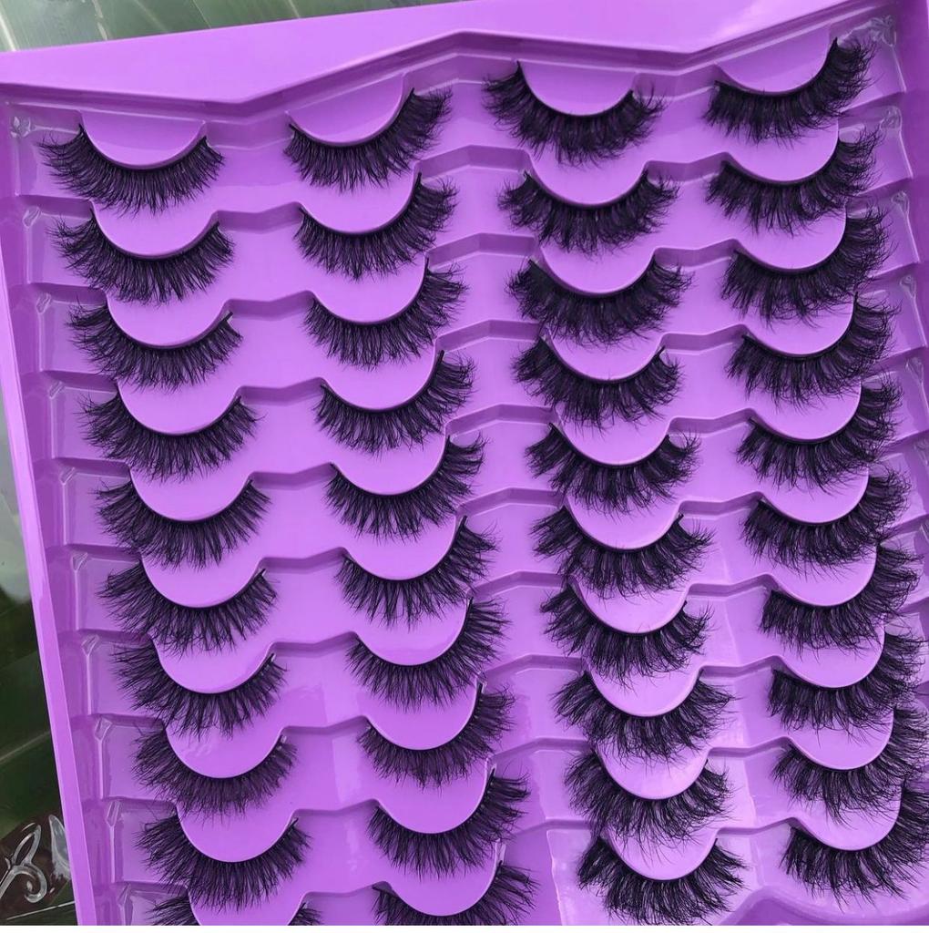 20 Pairs Faux Mink Lashes 3D Fluffy Natural Lashes Makeup False Eyelashes Russian Strip Lashes Eyelash Extension
