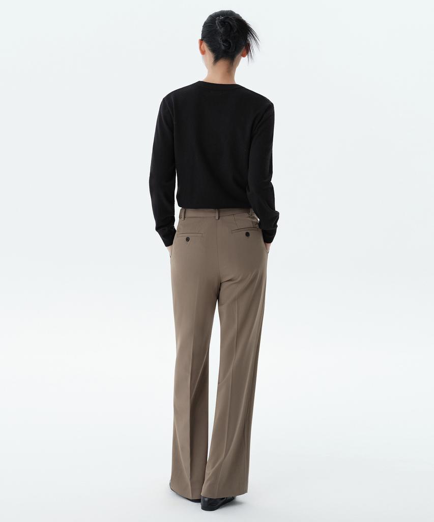 MUSINSA STANDARD WOMAN Women'S Wide Hidden Banding Slacks [Dusty Beige]