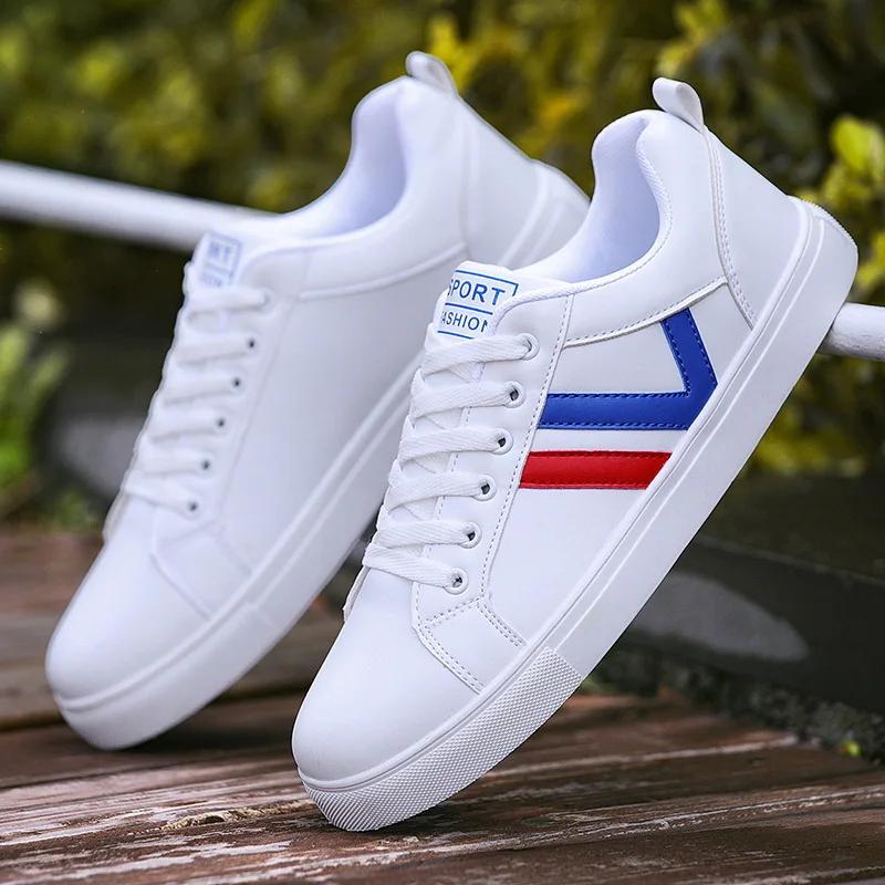 Men's Sports Shoes New Fashion Casual Sneakers Breathable Lightweight Flat Lace-up White Walking Footwear Man Zapatillas Hombre