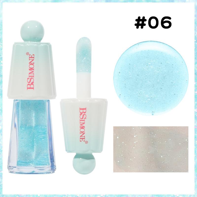 Bsimone Plump Lip Oil Hydrating Gloss Lip Gloss Non-Sticky Moisturizer Big Brush Head Lip Tint Plump Natural Lips Care 06