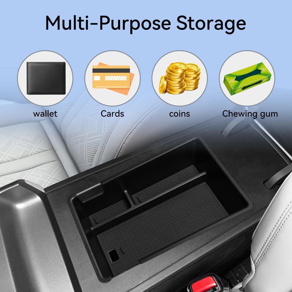 Smabee for BYD Yuan UP/ Atto 2 2025-2026 Button Control Version Center Armrest Storage Box ABS Tray Tidying Accessories Black