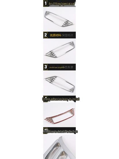 Fits 2015-2019 Vezel: Center Grille Bright Ring & Front Lip Anti-Scratch Sticker.