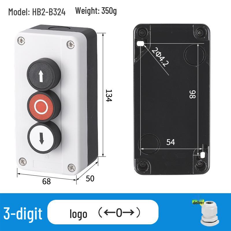 Waterproof 22mm Emergency Stop/Start Button Switch Box with Self-Locking & Resetting Indicator Light