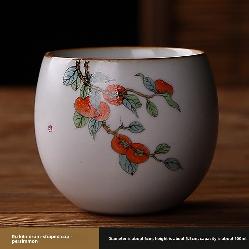 Personal Master Tea Cup Ru Kiln Crackle Glaze Essential Tool for Chinese Tea Ceremony Gongfu Tea Zen Home Use Handmade