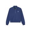 MLB Boston Red Sox American Vintage Small Logo Short Half-Zip Sweatshirt Women sweatshirt Navy-Blue 3FMTB0341-43NYS