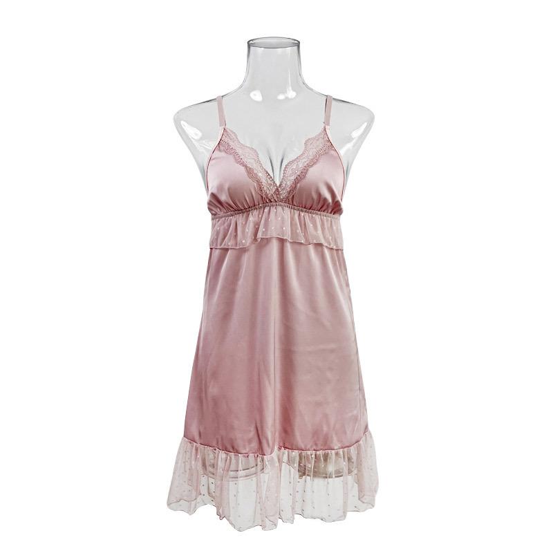 Fei Yun's New Pajamas Women's Sweet and Sexy Satin Lace Pure Lust Suspender Nightdress Loungewear Women A01