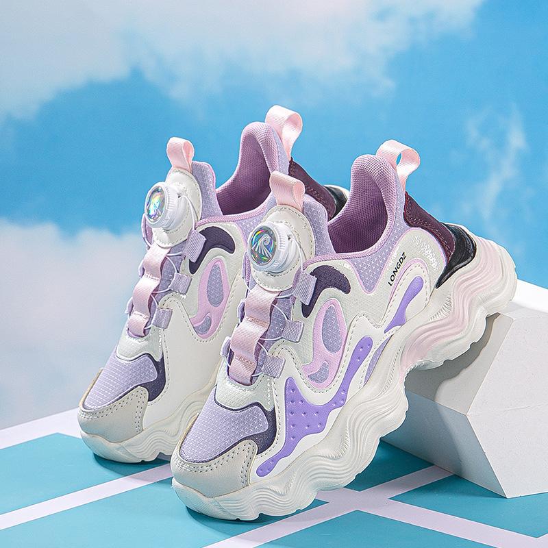 

Spring rotating buckle boys shoes 2025 new children s platform basketball shoes casual trendy shoes breathable mesh sports shoes 39
