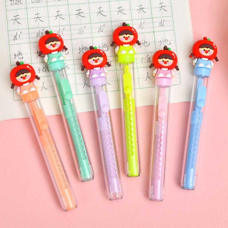 1pc Cartoon Creative Design Push-pull Eraser, Student Correction Tools School Drawing Writing Erase Supplies Party Gifts, Clean Wipe No Trace, Quick