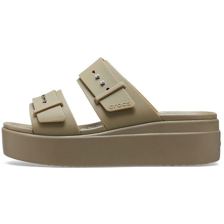 Crocs Simple Elegant Comfortable Slide Sandals Women Footwear Khaki 207431-260