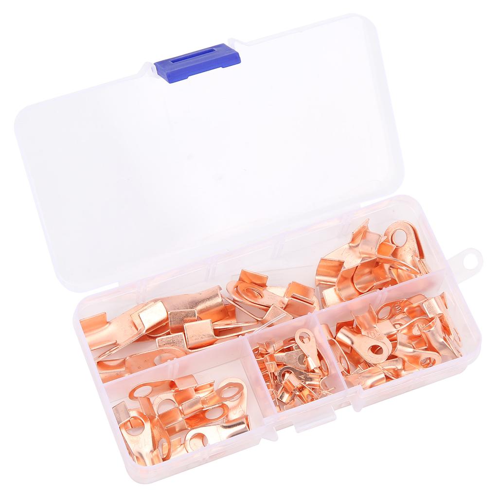 80Pcs Wire Terminals Ring Shape Copper Connectors Cable Crimping Accessories OT Series