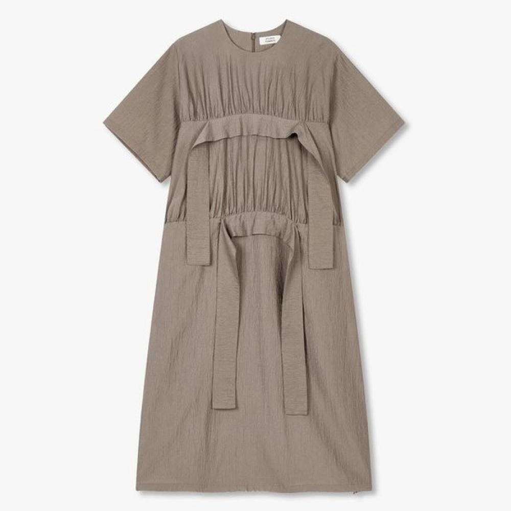 Studio Tomboy Frill Detail Short Sleeve Dress 9105341103ct Braun/FREE