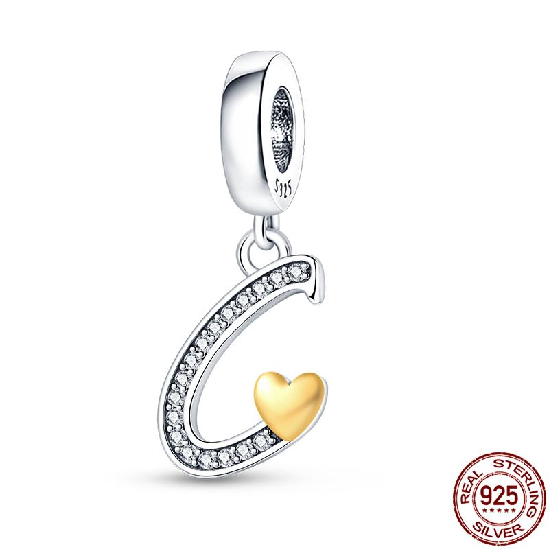 Novinka v kolekci Qikaola Originální náramky 26 písmen A-Z Měděné přívěsky Korálky Pro DIY Výrobu narozeninových šperků Dárky