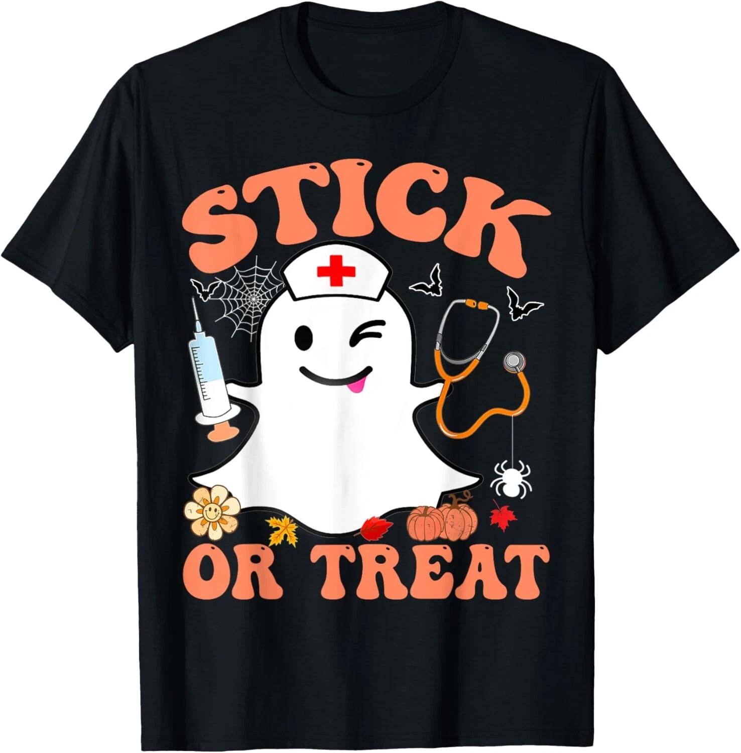 Stick or Treat Nurse Funny Halloween Costume T- Shirt S