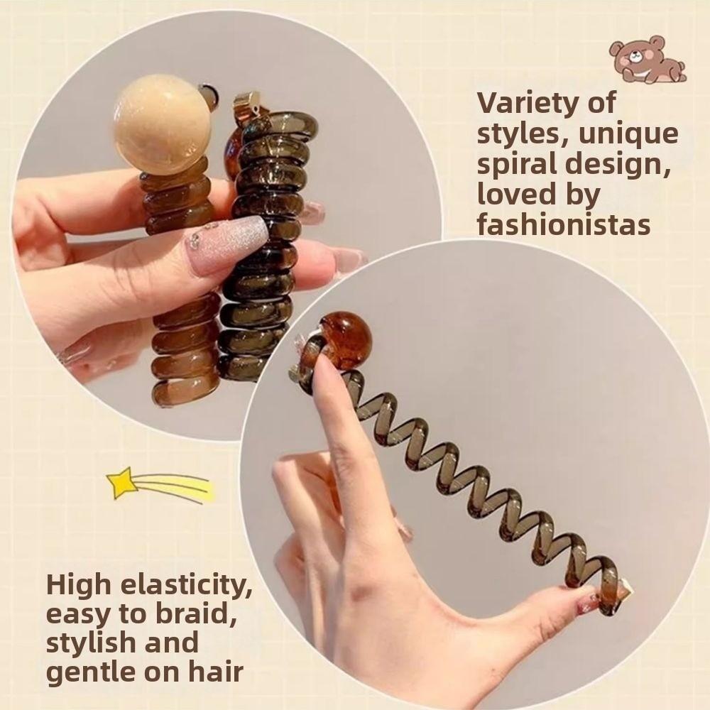 3Pcs Elastic Hair Ties Vintage Women Scrunchie Temperament Telephone Wire Hair Bands Women