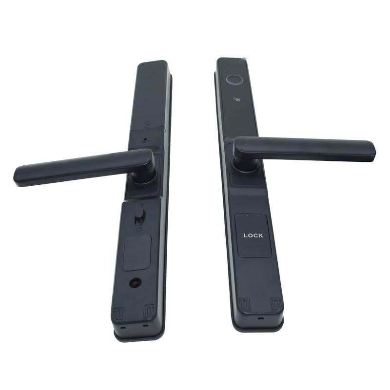 IP65 Waterproof Works With Tuya APP Smart Fingerprint Password RFID Card Lock For Pull Push Sliding Bridge Cutoff Aluminum Door