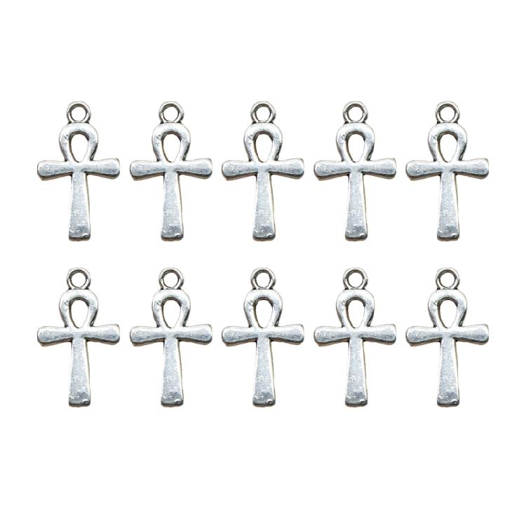 

10Pcs/pack Lightweight Faith Symbol Pendant Alloy Necklace Earrings Jewelry Crucifix Pendant Charm For Daily Outfits серебряный