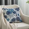1pcs Blue Geometric Flower Cushions Pillowcase Polyester Cushion Cover Throw Pillow Pillowcover Home Car Sofa Decor