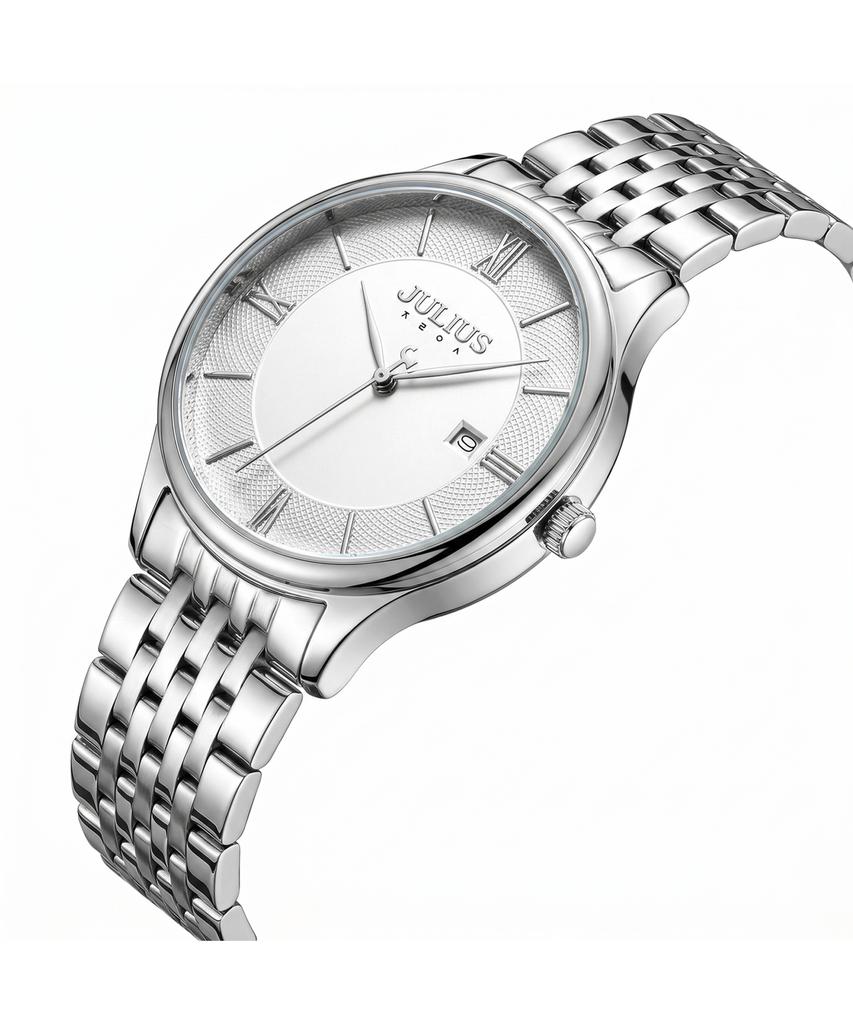 Jyullieoseu Ja-1328 Classic Round Men'S Metal Wristwatch