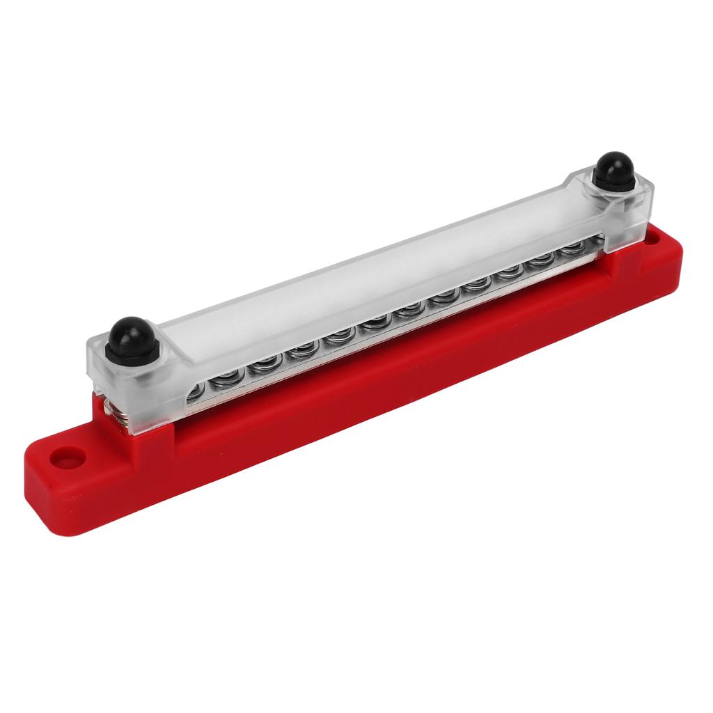 48V 150A 12 Terminal Bus Bar Power Distribution Block with Cover M6 Studs M4 Screws for Car RV Marine Boat