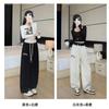 Embroidered Gray Sweatpants Women's Spring and Autumn High Waist Drape Casual Wide-leg Pants Loose Drawstring Leggings Pants