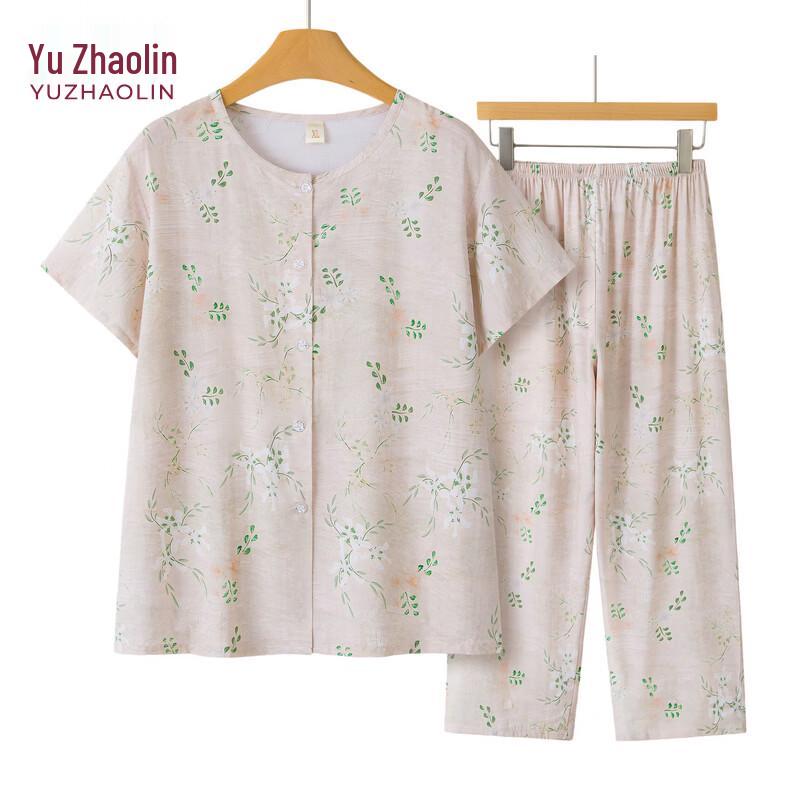 YUZHAOLIN Women's Summer Printed Short Sleeve Capri Pajama Set