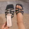 Sandali Bassi Quadrati alla Moda in Nuovo Stile Francese – Scarpe Aperte con Una Fascia e Tacco Alto Massiccio per Donna