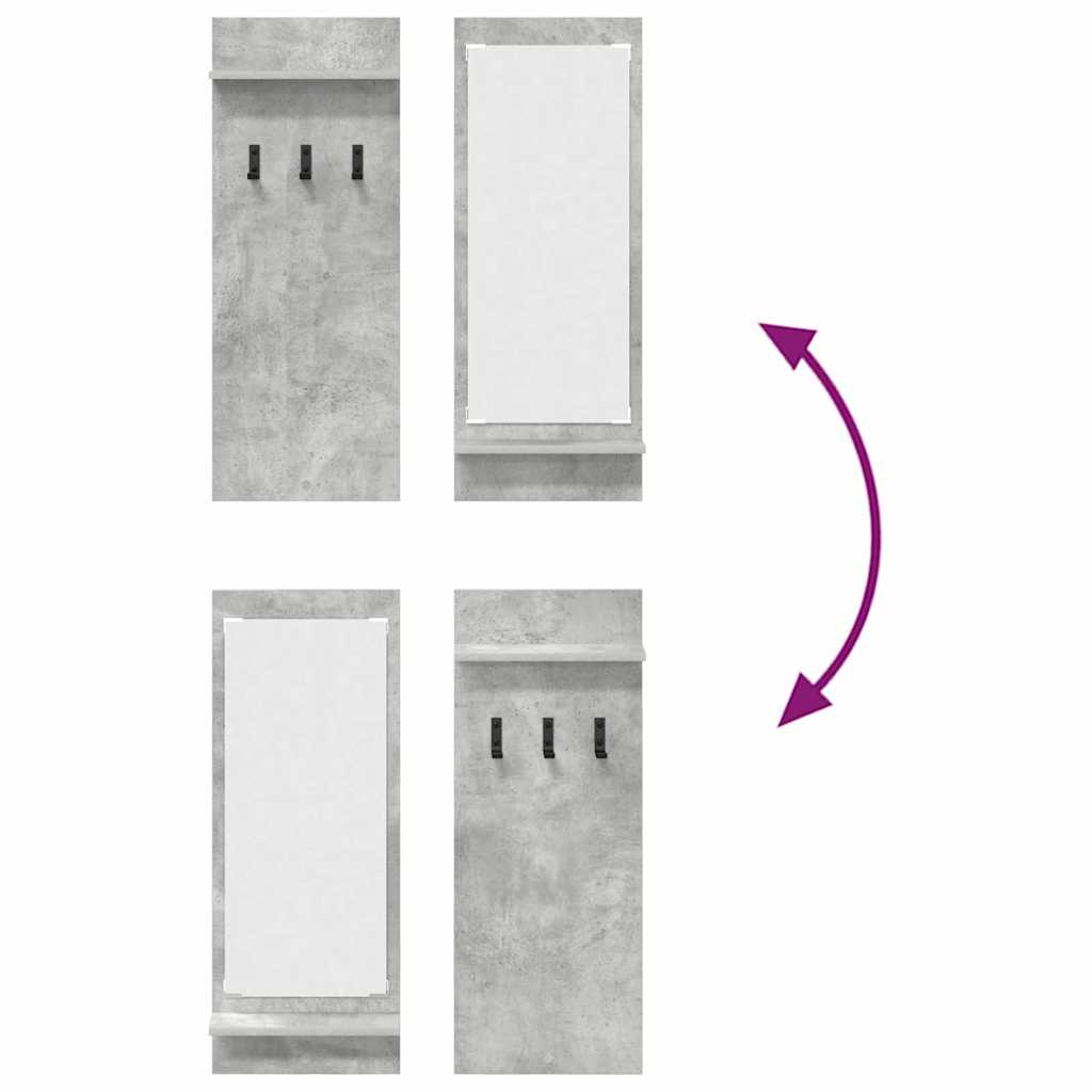Wall Mounted Nightstand with Shelf Concrete Grey 70 X 10 X 90 Cm