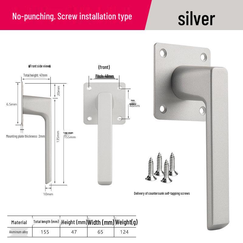 Durable No-Drill Self-Adhesive Handle for Doors & Windows