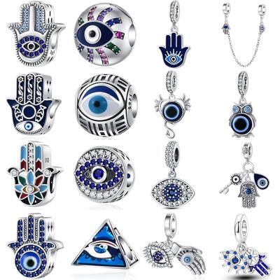 High Qualitycopper -Selling Blue Palm Eyes Devil'S Eye Charms Pendant Fit Original Bracelet Women Jewelry Gift