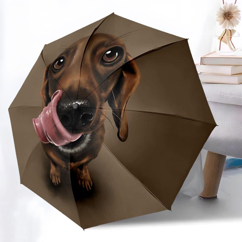 1pc Dachshund Open/Close Folding Umbrella, All- Portable Umbrella for & Men, Stylish Accessory (Holiday Gift) 8-Rib yy251213196