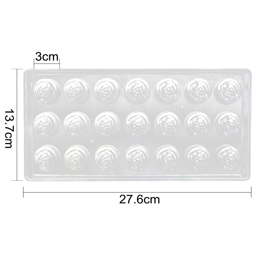 3d Polycarbonate Chocolate Molds Rose Shaped Candy Bar Professional Confectionery Baking Pastry Tools Diy Jelly Mould